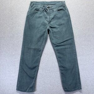 Vintage Levis 519 Mens 33X28 Green Straight Corduroy Mid Rise White Tab Talon